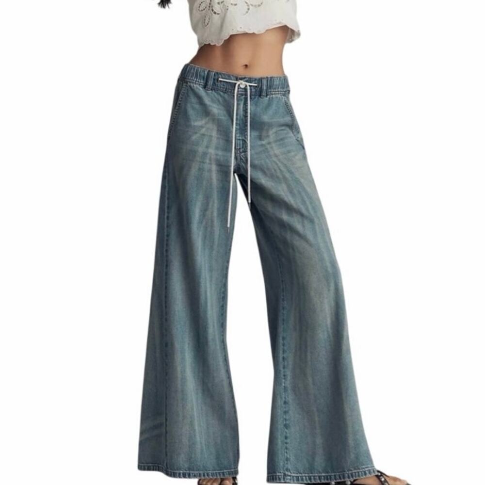 Pilcro Adi Pull-On Mid-Rise Flare Denim Jeans Anthropologie xl